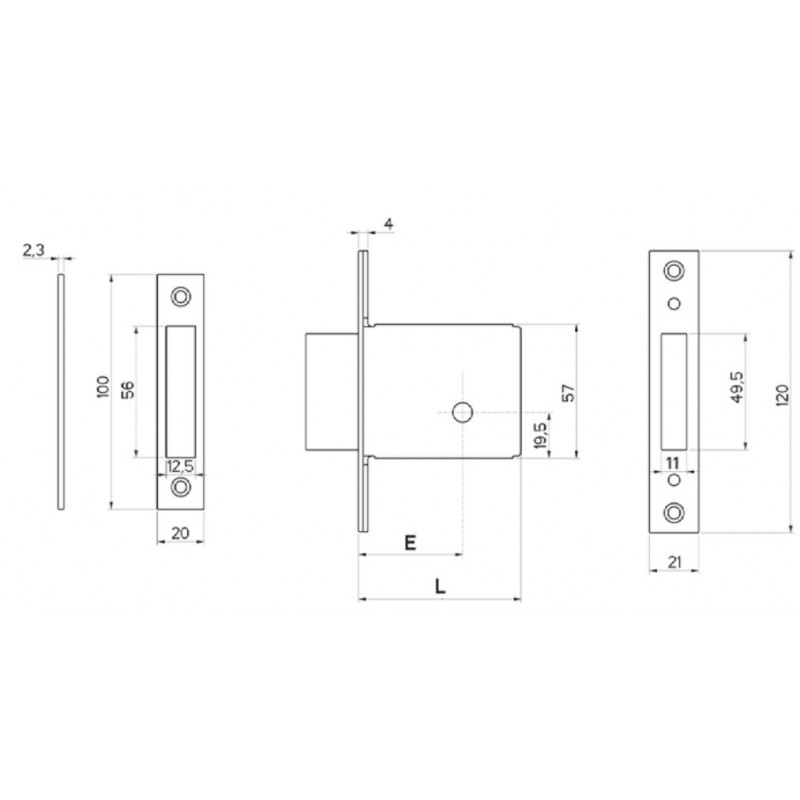 Serratura Da Applicare A Cilindro Quintuplice '57177' - Eurogross