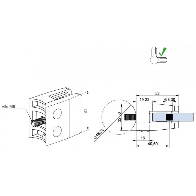 Adattatore Essiccatore A U In Vetro 15x150mm Con Tappo E Braccio Laterale - Per Laboratorio