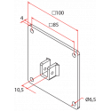Supporto Foro Quadro 10mm per Avvolgitori