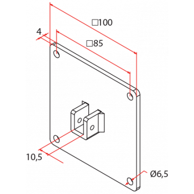 Supporto Foro Quadro 10mm...