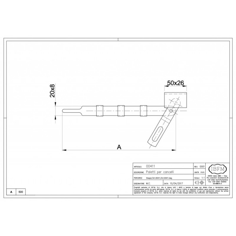 Paletto Rotondo per Cancelli Art. 67/A-67/B-67/C