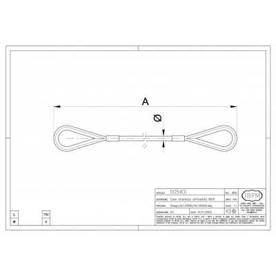 Cavo Anticaduta 70 cm Inox...