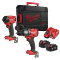 COMBOKIT MILWAUKEE  M18 FUEL Trapano con percussione + Avvitatore ad impulsi ¼″ hex