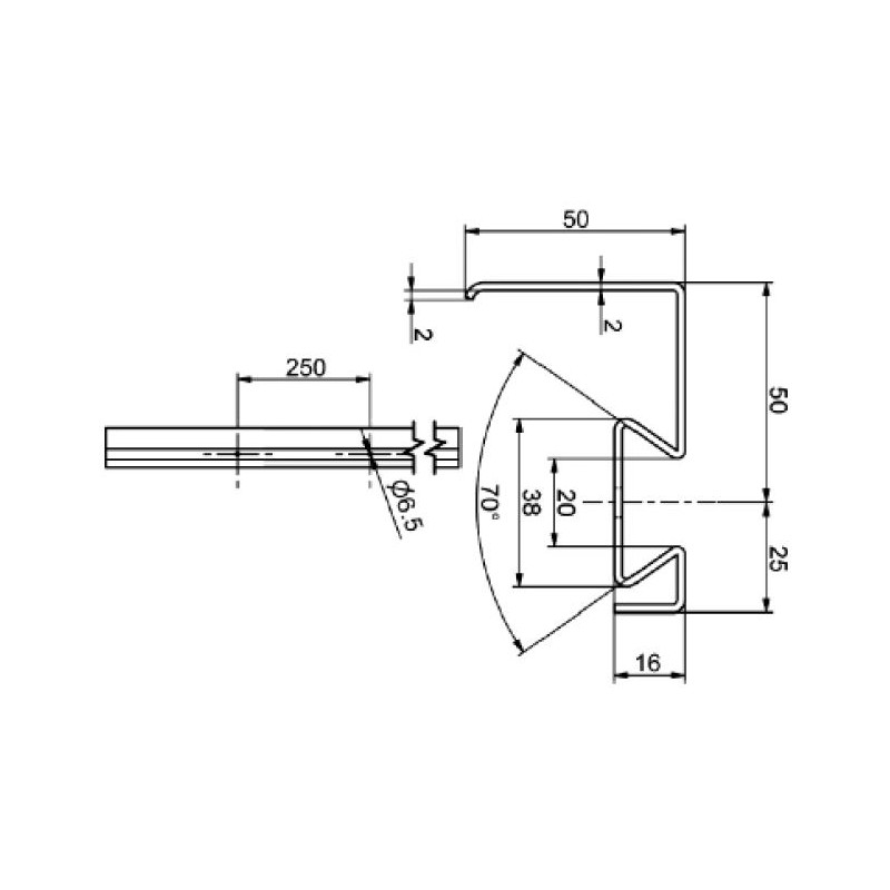Profilo Angolare Conceptor Alberts 1000mm Zincato Sendzimir - 25x25x1.2mm