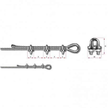 12 Morsetti In Acciaio Inox M4 DIN741 Per Cavi E Funi Da 4mm – Per Stendibiancheria, Tende E Uso Esterno