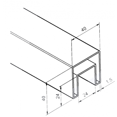 Tubo Sagomato Quadro Ø 40...